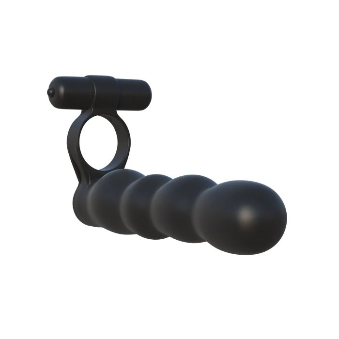 Posable Partner Double Penetrator Vibrating Ring And Posable Beaded Silicone Stimulator