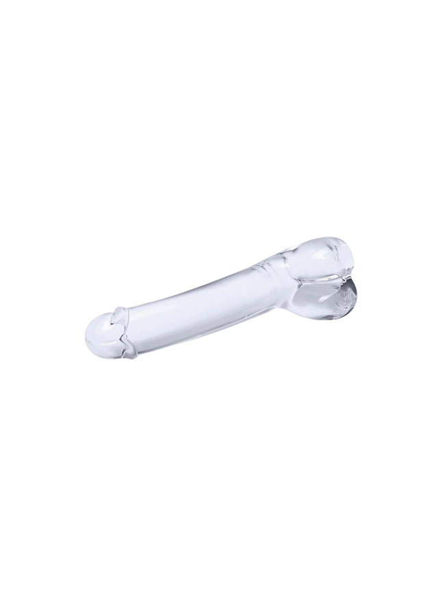 Realistic Harnessable Curved Glass Dildo