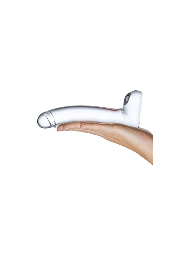 Realistic Harnessable Curved Glass Dildo