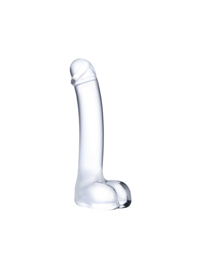 Realistic Harnessable Curved Glass Dildo