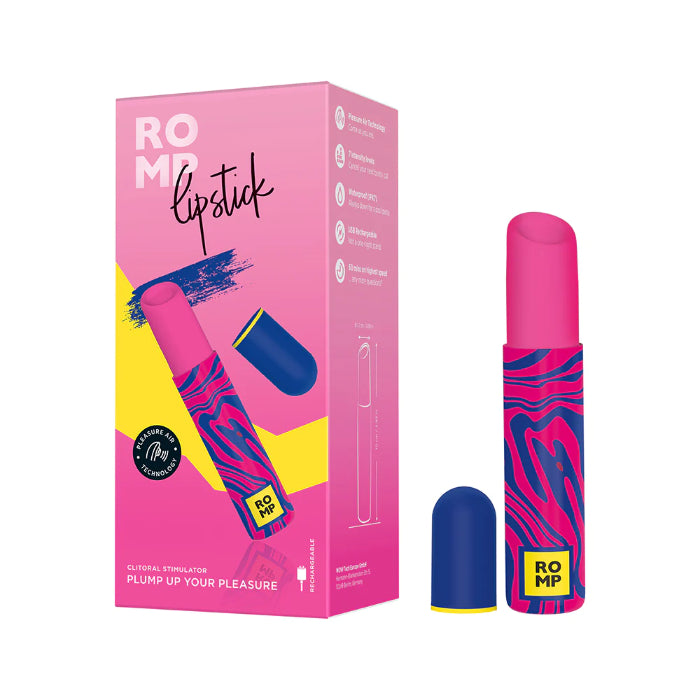 ROMP Pleasure Air Pulse Lipstick Style Silicone Compact Powerful Discreet Suction Massager