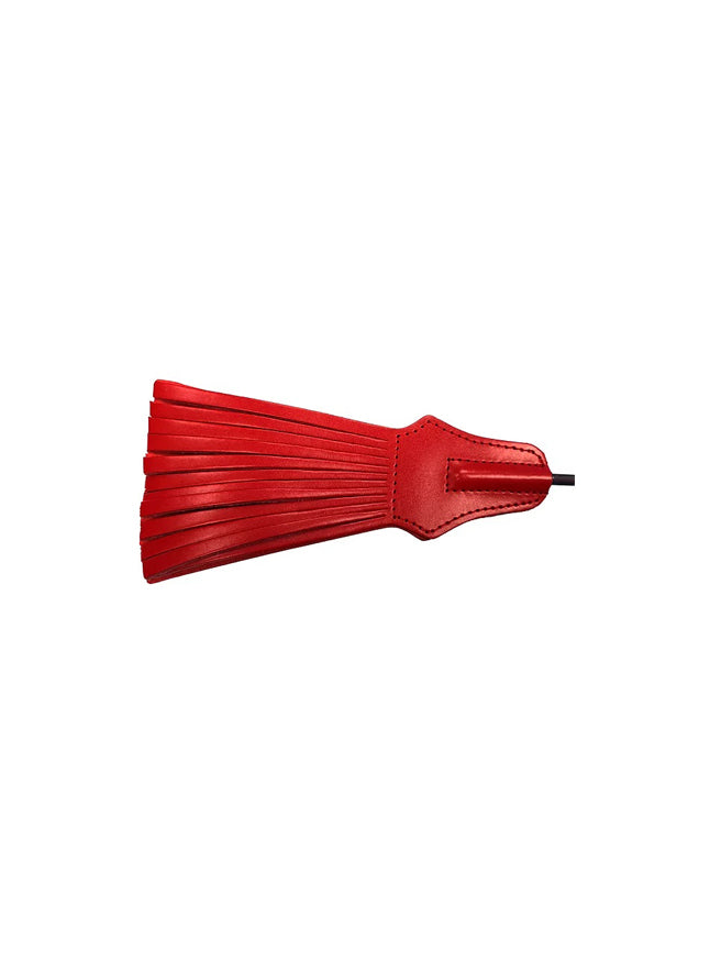 Rouge Leather Tasseled Riding Crop