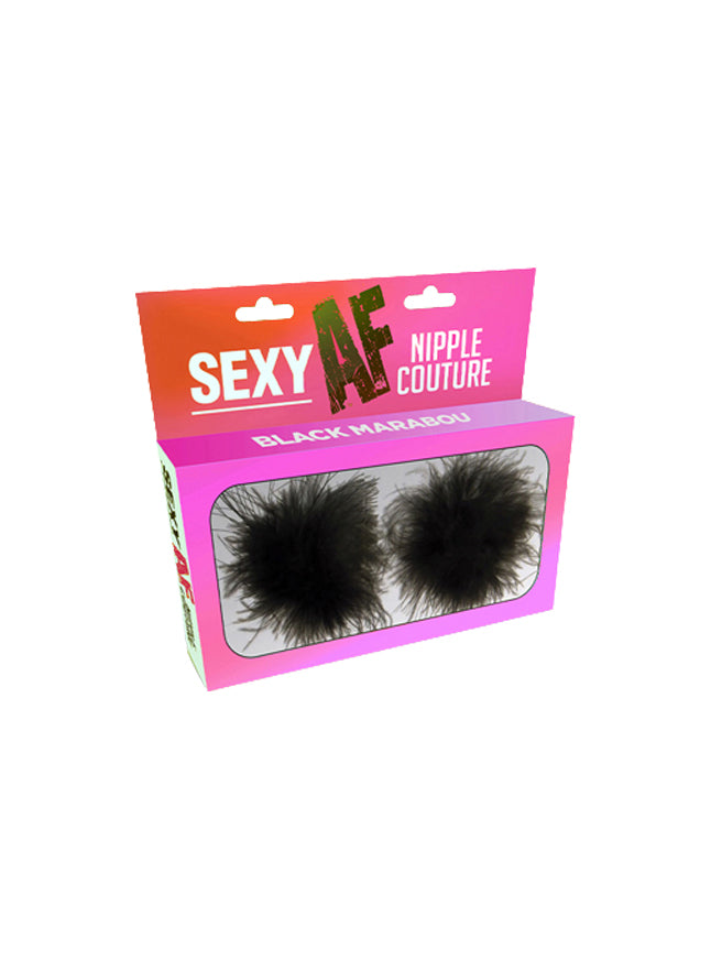 Sexy AF Black Marabou Reusable Pasties
