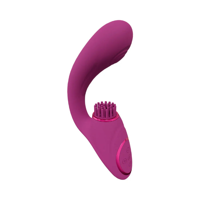 Shots Gen Rechargeable Silicone Triple Motor Rabbit Style Dual Stimulating Vibrator with G-Spot Pulse Wave and External Vibrating Bristles