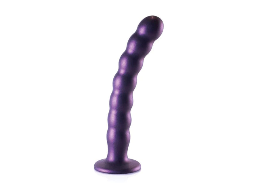 Shots Ouch Beaded Liquid Silicone Harnessable Suction Cup 8 Inch Dildo