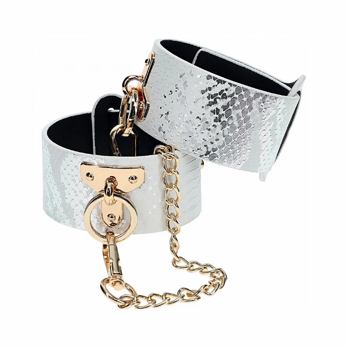 Shots Ouch! Florence Collection Bonded Leather Ankle Cuffs With Removable Connector Chain