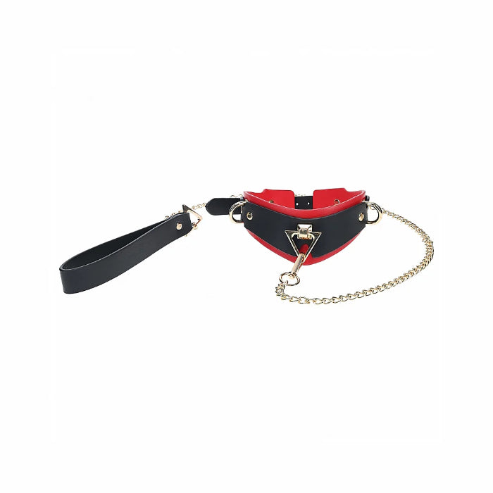 Shots Ouch! Milan Collection Bonded Leather Adjustable Collar with Leash