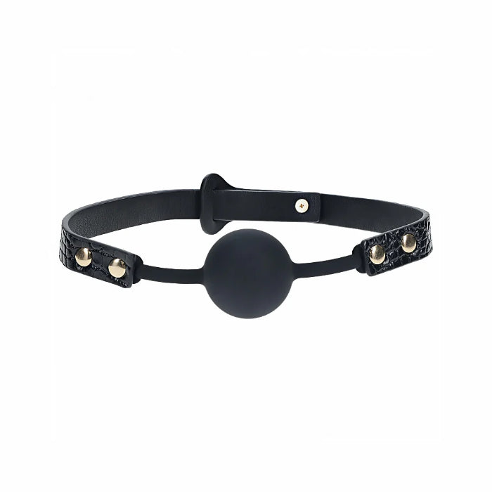 Shots Ouch! Rome Collection Bonded Leather Silicone Ball Gag