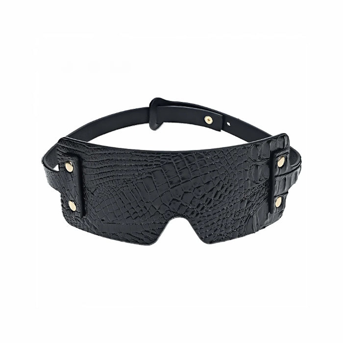 Shots Ouch! Rome Collection Bonded Leather Adjustable Blindfold
