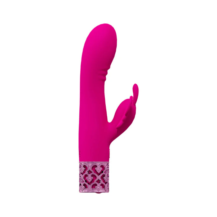 Shots Royal Gems Monarch Compact Silicone Rechargeable Dual Stimulating Rabbit Style Vibrator With External Butterfly Stimulator