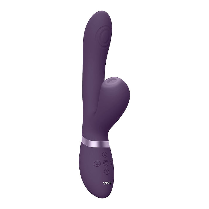Shots Vive Hide Rechargeable Air And Pulse Wave Silicone Rabbit Style Dual Stimulator