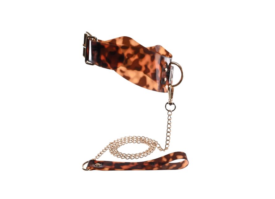 Sincerely, Sportsheets Amber Tortoiseshell Adjustable Collar with Leash