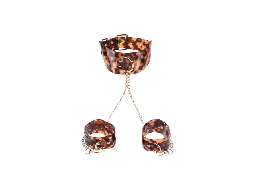 Sincerely, Sportsheets Amber Tortoiseshell Adjustable Collar & Wrist Restraints