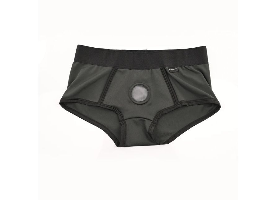 Sportsheets Em.Ex. Fit Gray Boxer Brief Strap-On Underwear Style Harness
