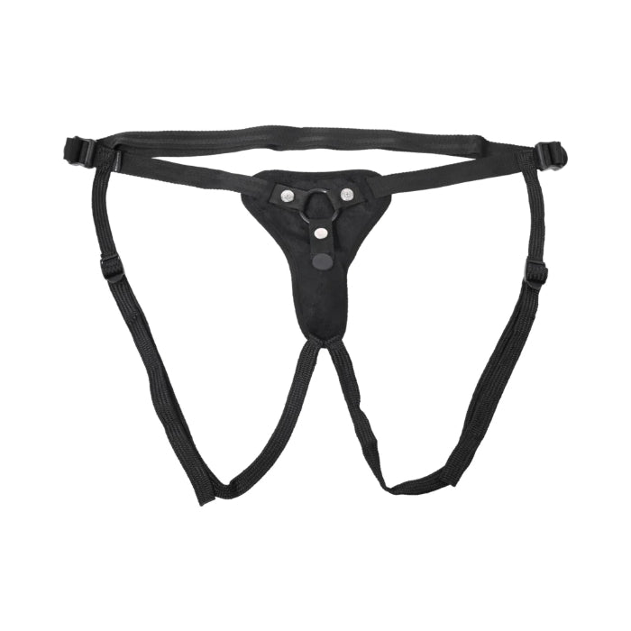 Sportsheets Hidden Pocket Adjustable Strap On Harness And Remote Control Rechargeable Vibrator Set