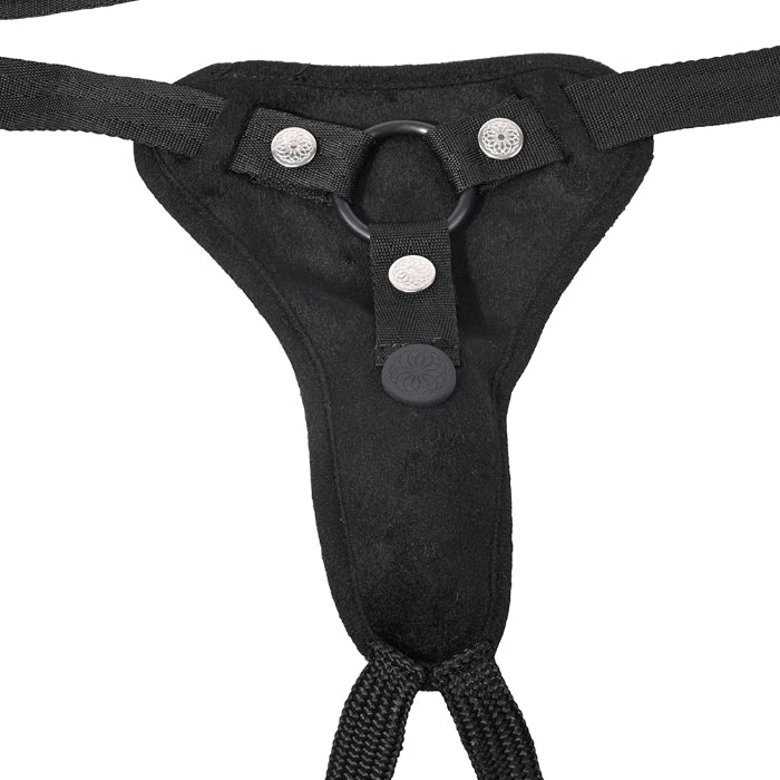 Sportsheets Hidden Pocket Adjustable Strap On Harness And Remote Control Rechargeable Vibrator Set