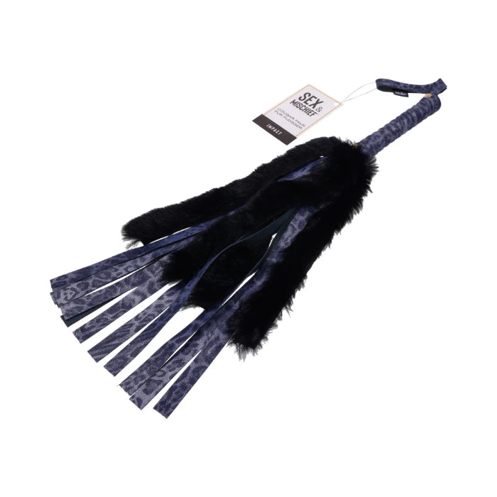 Sportsheets Sex & Mischief Cougar Animal Print Faux Fur Flogger For Impact Play