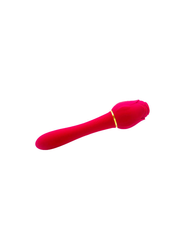 Suckle Rose Dual Ended Rechargeable Air Pulse Waterproof Silicone Vibrator