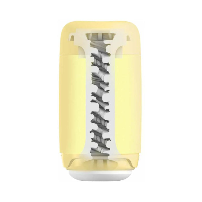 Tenga Puffy Stroker Custard Yellow Super Soft Reusable Masturbation Cup