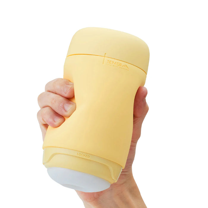 Tenga Puffy Stroker Custard Yellow Super Soft Reusable Masturbation Cup