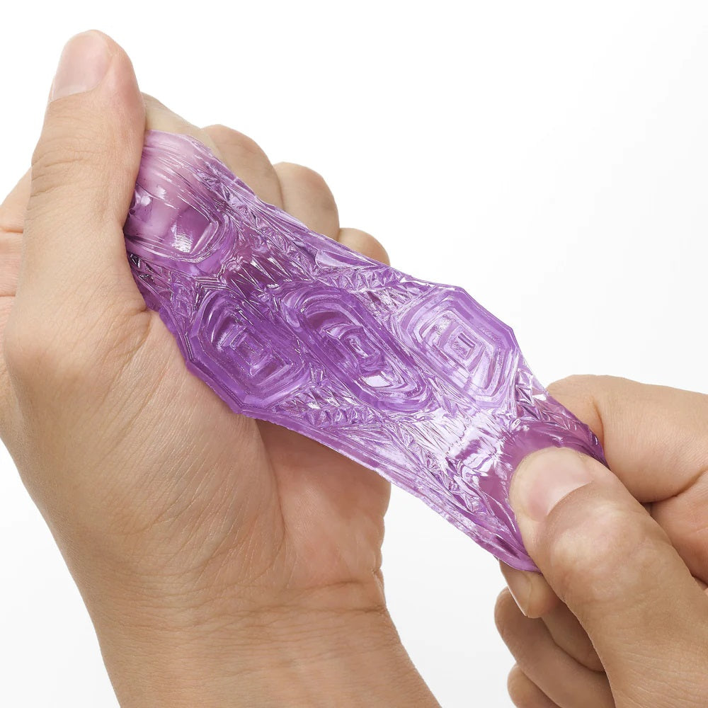 Tenga Uni Amethyst Square Textured Finger Sleeve For Manual Stimulation And Stroking