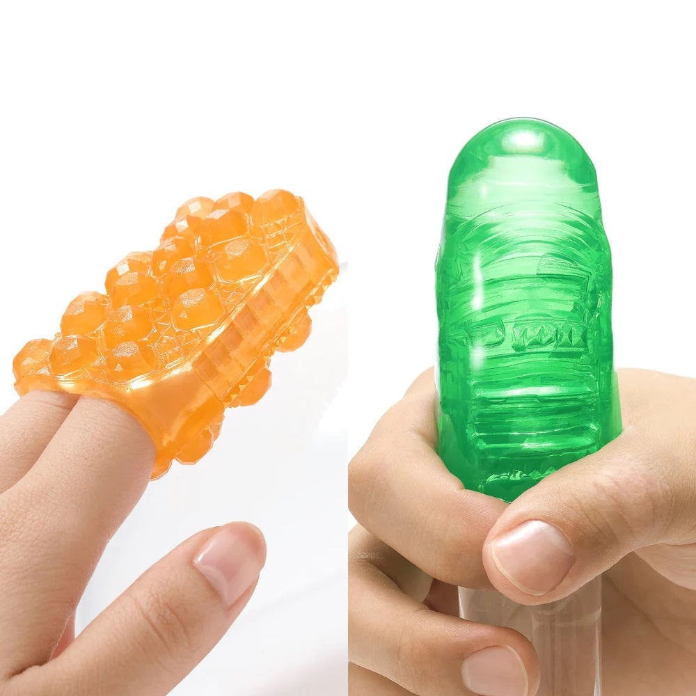 Tenga Uni Topaz Round Textured Finger Sleeve For Manual Stimulation And Stroking