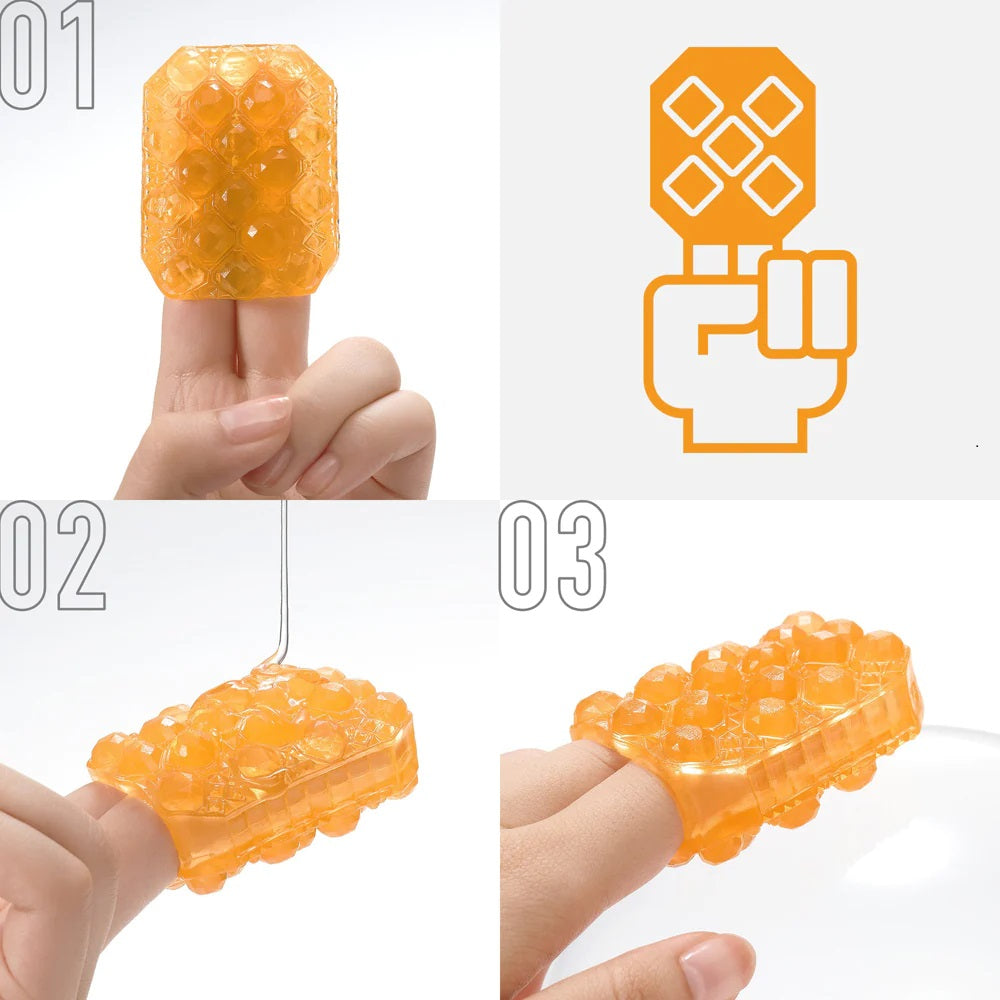 Tenga Uni Topaz Round Textured Finger Sleeve For Manual Stimulation And Stroking
