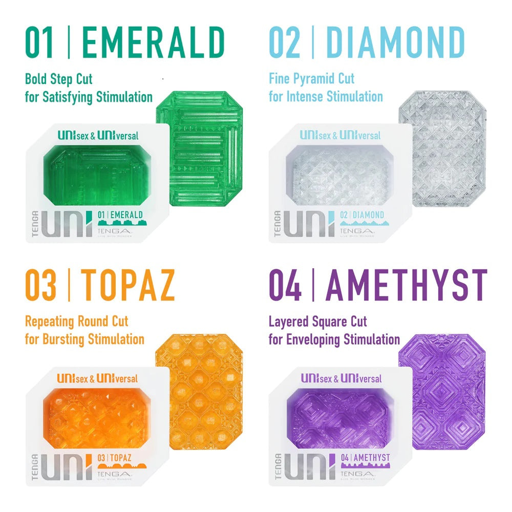 Tenga Uni Uni Variety Pack Textured Finger Sleeves For Manual Stimulation And Stroking