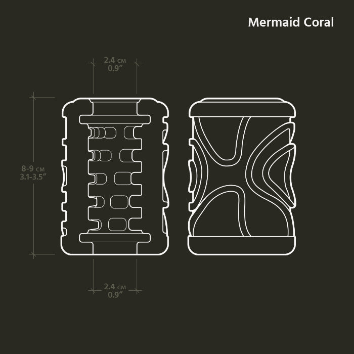 The Handy Mermaid Coral Textured Open Ended Sleeve To Use Independently Or With The Handy