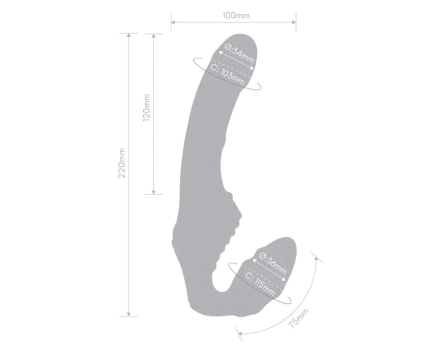 Together Strapless Remote Control Vibrating Wearable Double Dildo