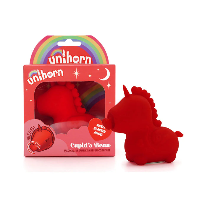 Unihorn Cupid's Beau Rechargeable Mini Unicorn Vibe With Rotating Silicone Heart Stimulator