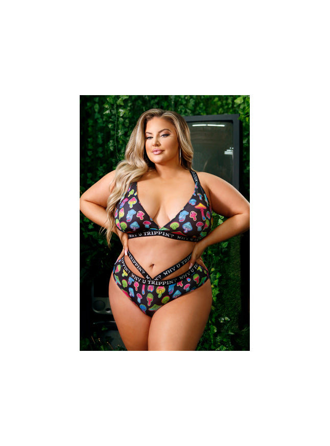 Vibes Why U Trippin' UV Reactive Bralette & Cheeky Panty Set