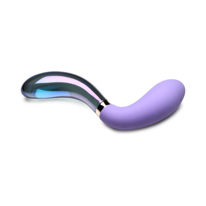 XR Brands Pari Dual Ended Wavy Silicone And Glass Rechargeable G-Spot Vibrator