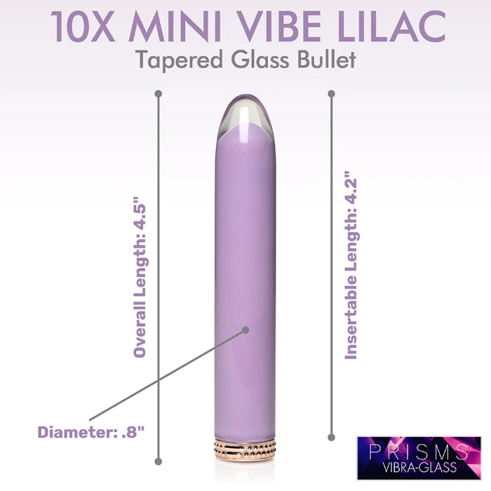 XR Brands Prisms 10X Mini Rechargeable Glass Bullet Vibrator