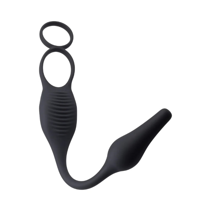 Zero Tolerance Plug & Tug Silicone Rechargeable Vibrating Cock Ring & Combination Butt Plug