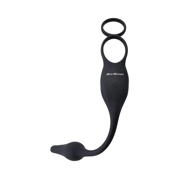 Zero Tolerance Plug & Tug Silicone Rechargeable Vibrating Cock Ring & Combination Butt Plug