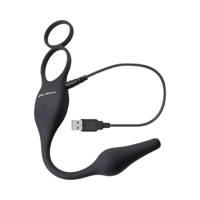 Zero Tolerance Plug & Tug Silicone Rechargeable Vibrating Cock Ring & Combination Butt Plug